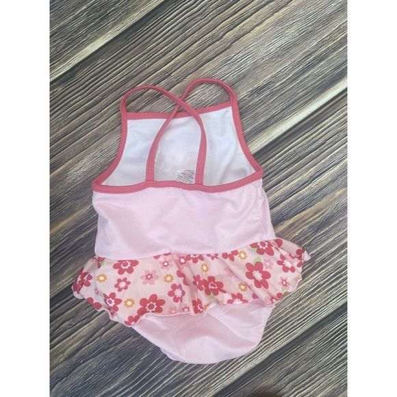 BABY GIRLS One PIECE Sleeveless Flower Pink SWIM SUIT MED 18-22 LBS Pounds - Picture 8 of 9